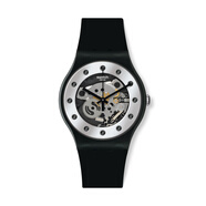 斯沃琪（Swatch）【情人節(jié)禮物】Swatch斯沃琪瑞士男女手表學生鏤空防水石英腕表 圣誕銀魅2.0 SO29B109【拍前咨詢庫存】