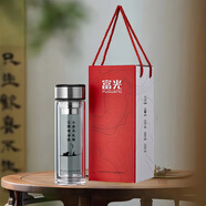 富光雙層玻璃杯大容量茶杯定制茶水分離泡茶個(gè)人刻字男生男士杯子 400毫升定制 小舟從此逝，江海6