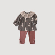 巴厘小豬女童春裝2025新款嬰幼兒套裝甜美可愛(ài)寶寶兩件套分體 紅帽小鴨 80