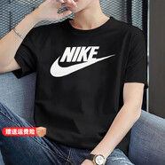 耐克（NIKE） 官方男裝短袖 夏季新款AJ休閑體恤快干圓領(lǐng)半袖透氣T恤衫 AR5005-010/經(jīng)典白勾/黑色 M (170/88A)