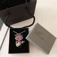 溫以嘉純手工宋亞軒同款搖滾吉他朋克風(fēng)格機器人項鏈鑰匙扣潮流掛件 紫色禮盒款【項鏈+鑰匙扣】