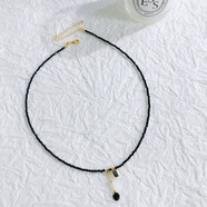 優(yōu)詩(shī)諾（YOUSHINUO）復古黑色水晶項鏈女感小眾設計感短款鎖骨鏈2025年新款脖子鏈 黑色水晶項鏈