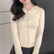 棉致夏季冰絲薄款防曬衣女2025新款連帽開衫防曬服修身緊身短外套上衣 454黃色【高品質21.5】 XL 120-140斤