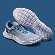 李寧男鞋跑步鞋新款減震網(wǎng)面透氣休閑運動(dòng)鞋 柔灰藍暮靛藍（輕羽） 46