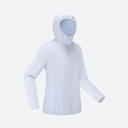 迪卡儂戶(hù)外防曬衣女皮膚衣夏季防曬服連帽風(fēng)衣外套運動(dòng)薄款輕薄防紫外線(xiàn) 女款蘭白色（男士可選大1~2碼）-2025年新款 M