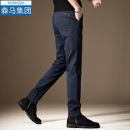 棉致高端休閑褲男冬季2025新款修身免燙男士加絨褲子加厚商務(wù)男褲顯高 藏藍 31 【建議130-140斤】