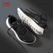 李寧（LI-NING）跑步鞋男鞋2020春季新款網(wǎng)面透氣運動鞋輕羽休閑男士慢跑鞋子 黑色/白 39