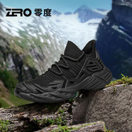 零度尚品Zero男鞋2025夏季新款戶(hù)外運動(dòng)鞋網(wǎng)面透氣增高輕盈舒適軟底休閑鞋 黑色 40