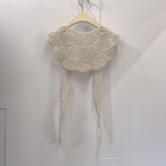 雙魚(yú)兔小披肩外搭少女春夏季韓版薄款蕾絲鏤空百搭小披肩小坎肩外搭圍巾 杏色鏤空太陽(yáng)鳥(niǎo) 均碼