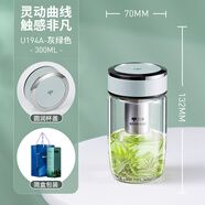 萬(wàn)象（WANXIANG）玻璃杯男女生可愛(ài)花茶杯小巧便攜時(shí)尚辦公學(xué)生情侶水杯迷你泡茶杯 U194A-灰綠色