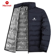 土撥鼠25款輕薄服男春秋季立領(lǐng)石墨烯保暖外套中老年白鴨絨上衣 深藍色 3XL 160-180斤(106克