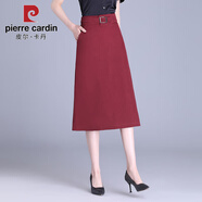 皮爾卡丹（pierre cardin）半身裙女春秋2025新款高腰a字裙顯瘦中長(cháng)款氣質(zhì)通勤職業(yè)裙包臀裙 紅色 XL 110-120斤