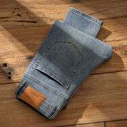 千紙鶴犀惠千紙鶴新款高端牛仔褲修身彈力小腳男士復古韓版百搭潮流休閑 復古藍【九分褲】 28 腰圍2.1尺