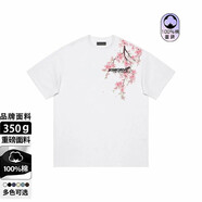 斯圖西短袖T恤夏季寬松圓領(lǐng)打底衫重磅潮牌高街情侶半袖短袖T恤男 白色 DT-145 XL  建議140-150斤