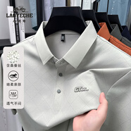 老爺車2025夏季短袖t恤男翻領(lǐng)polo衫商務(wù)休閑半袖體恤潮流百搭含桑蠶絲 AN15282灰色 XL
