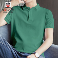 AEMAPE夏季帶領(lǐng)短袖t恤男潮流翻領(lǐng)男士polo短袖夏天中青年衣服男件 8638綠色 M