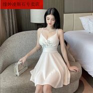 緣妕凌連衣裙子女裝夏季低胸V領(lǐng)露背收腰抹胸A字裙短裙晚禮服吊帶 主圖款 2XL _(建議120-130斤)