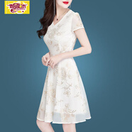 初徑2026新款碎花連衣裙夏季女新款女人味氣質(zhì)矮個(gè)子雪紡裙子夏天 白色【8062】 M 建議85-100斤