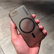 墨佰蘋果7/8手機殼磁吸Apple7Plus/8Plus保護套霧面膚感磨砂硬殼輕奢感時尚新款 磁吸款【透黑色】 蘋果7Plus/8Plus【5.5寸】