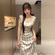 EINDKAD法式白色波點吊帶連衣裙子女夏季2025新款氣質(zhì)溫柔小個子蕾絲長裙 圖片色【春季流行穿搭/連身裙/淺 M 45/55kg 【春夏穿搭新品  送