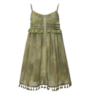 森女部落原創(chuàng  )民族風(fēng)波西米亞原創(chuàng  )設計感森系氣質(zhì)吊帶連衣裙女夏款 短款吊帶裙（單件） M