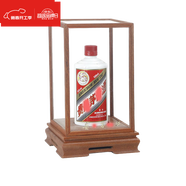 實木茅臺酒瓶展示架包裝盒飛天生肖單支酒架透明玻璃收藏酒柜禮 50ML11*11*15無瓶