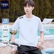 TEEK簡(jiǎn)約百搭短袖t恤男生萊賽爾上衣 2025夏季體恤衫學(xué)生休閑男裝衣服 HT2062白色 M