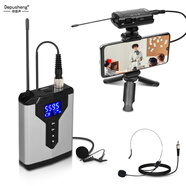 depusheng無(wú)線領(lǐng)夾麥克風(fēng) 手機(jī)電腦網(wǎng)課教學(xué)培訓(xùn)教室錄音直播網(wǎng)絡(luò)會(huì)議講課頭戴單反收音話筒小蜜蜂Q6 一拖一