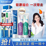 云南白藥云南白藥牙膏國粹套裝清新口氣呵護(hù)牙齦家庭裝官方同款 【呵護(hù)牙齦】4支535g+牙刷2支 經(jīng)典套裝