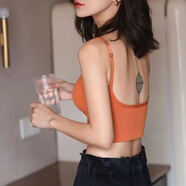VIILAISH網(wǎng)紅卡卡同款U型美背無縫裹胸女吊帶背心式打底內(nèi)衣女士運動吊帶 美背橘紅色 XL （130-160斤）