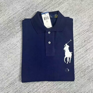 LAUREN RALPH LAUREN拉夫勞倫polo衫男士短袖T恤RL半袖大馬標刺繡純棉大碼休閑夏 藏青色 XL