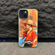 班美蘿國潮古風(fēng)海賊王索隆路飛潮牌手機殼適用于iPhone11121314promax炫彩鐳射硅膠保護套小米13華為mate 和服路飛 鐳射炫彩殼 iPhoneX