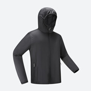 迪卡儂戶(hù)外防曬衣女皮膚衣夏季防曬服連帽風(fēng)衣外套運動(dòng)薄款輕薄防紫外線(xiàn) 男款冷酷黑（女士可選小1~2碼）-2025年新款 M