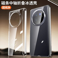 詹博士 適用vivo xfold3/xfold3pro手機殼折疊屏防摔保護套新款超薄單后殼包中軸透明硬殼簡約手機外殼 vivo xfold3 透明：后殼+中軸【硬殼】