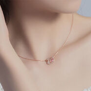 MP施華洛世奇同款漸變黑白大天鵝純銀不掉色鎖骨項鏈吊墜情人 粉水晶天鵝 專(zhuān)柜包裝