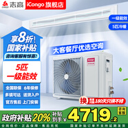 志高中央空調一拖一風(fēng)管機天花機  新能效 隱藏式客廳臥室嵌入式吊頂家用空調【付費安裝】 5匹 一級能效 冷暖 變頻 風(fēng)管機