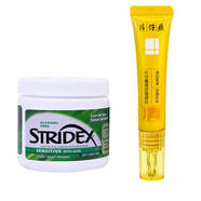STRIDEX美國施顏適水楊酸棉片刷閉口酸祛痘粉刺控油去角質(zhì)面部女男黑頭肌 0.5%溫和型+痘印凝膠