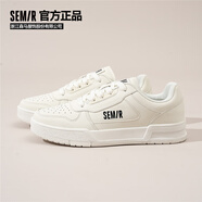 Semir時(shí)尚百搭小白鞋春季新款低幫厚底休閑板鞋男STH251039 白色  39 