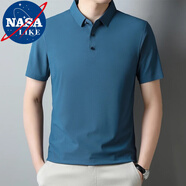 NASALIKE短袖T恤男士夏季薄款寬松工作服打底衫純色體恤百搭休閑時(shí)尚上衣 霧霾藍(lán) 【冰感透氣，男女同款】 XL 【125-140斤】