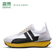 森馬男鞋2025新款夏季阿甘鞋子男潮鞋休閑單鞋男板鞋潮流百搭運動(dòng)鞋子 白黑 41