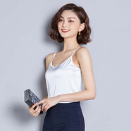 瑤益 吊帶背心女2025夏季新品外穿純色亮面百搭V領(lǐng)小背心內(nèi)搭無(wú)袖上衣 白色 M