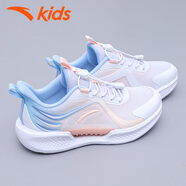 安踏兒童運動(dòng)鞋子女中大童秋新款夏季網(wǎng)面軟底透氣跑步鞋少女休閑鞋子 安踏白/嬰兒粉/淡粉藍 38