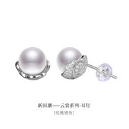 吳越老銀鋪 925銀仿珍珠耳環(huán) 國潮云裳耳飾簡約氣質(zhì)輕奢設(shè)計師 優(yōu)雅銀色