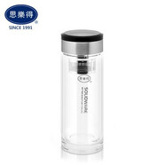 思樂得（SOLIDWARE）思樂得雙層玻璃水杯子GDC-350E創(chuàng)意辦公玻璃杯水晶杯商務GDC-300E gdc-350e本色350ml