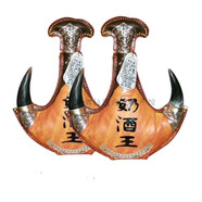 胖東來(lái)同款馬奶酒壺真羊角500皮壺42度奶酒正宗內蒙特產(chǎn)奶香型牛 42度*2真牛角奶酒王 500ml 奶酒壺