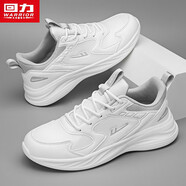 回力男鞋軟底運(yùn)動鞋2025新款夏季輕便減震透氣網(wǎng)面跑步鞋子男士休閑鞋 白灰【男女同款-0358】 35
