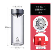 希諾（HEENOOR）2023新款雙層玻璃杯商務(wù)車載茶杯 XN-1937-煙灰色 350ml 301-400ml