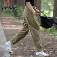 皮爾卡丹（pierre cardin）哈倫褲女2025新款氣質(zhì)百搭高腰顯瘦收腰寬松小腳蘿卜褲休閑工裝褲 【L9192】卡其綠長褲單款 26 【1尺9】建議80-90斤