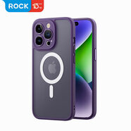 洛克（Rock）適用蘋(píng)果16手機殼iPhone15ProMax磨砂硅膠15plus磁吸保護套14max 磁吸-紫舒適膚感不留指紋氣囊抗 iPhone14