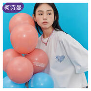 柯詩曼精梳純棉短袖t恤女男女同款情侶裝閨蜜親子百搭印花打底衫 純棉-白色藍(lán)心 L 【110-125斤】